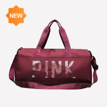 Pink Travel Women Gym Bag With Shoe Compartment